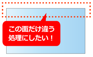 1辺だけ違う加工(切断面の処理)も可能です!