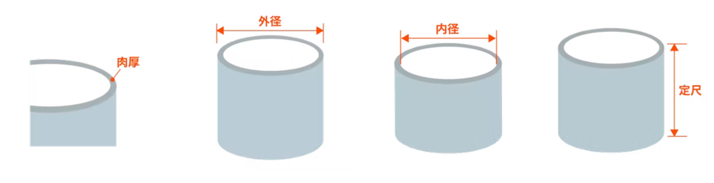 アクリルパイプ 外径105mm×肉厚5mm×1000L 研究、開発用